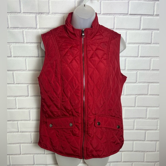 WESTPORT women Red Quilted Vest/size M - Picture 1 of 11